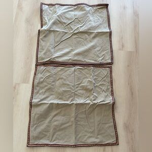 RLL Ralph Lauren Beige with multicolor stripe edge two pillow European shams